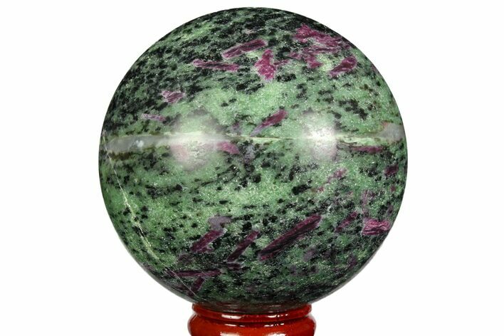 Polished Ruby Zoisite Sphere - Tanzania #146029
